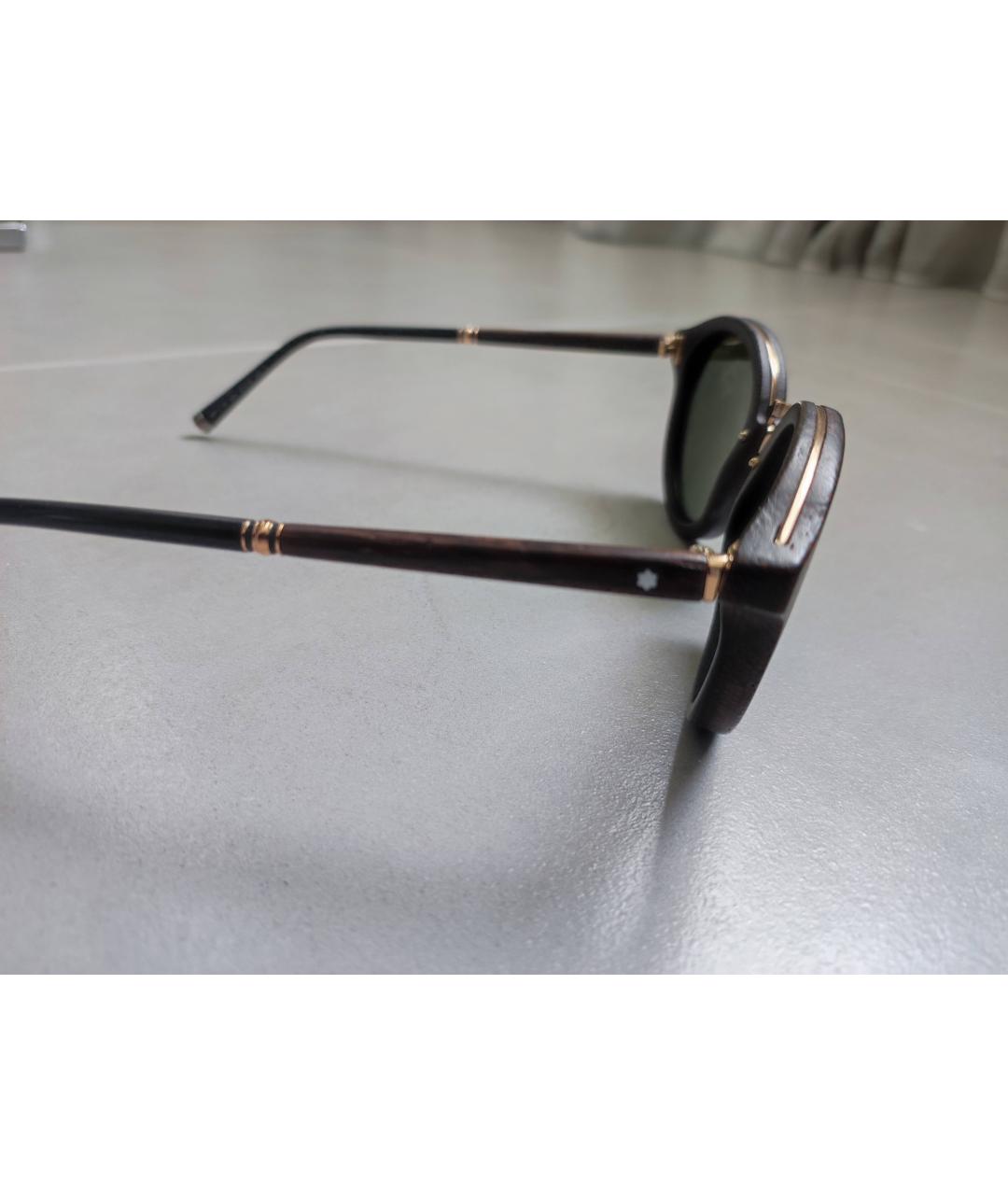 MONTBLANC Коричневые деревянные солнцезащитные очки, фото 2