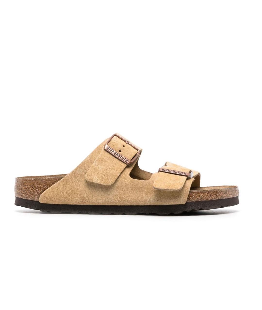 BIRKENSTOCK Бежевые замшевые сандалии, фото 1