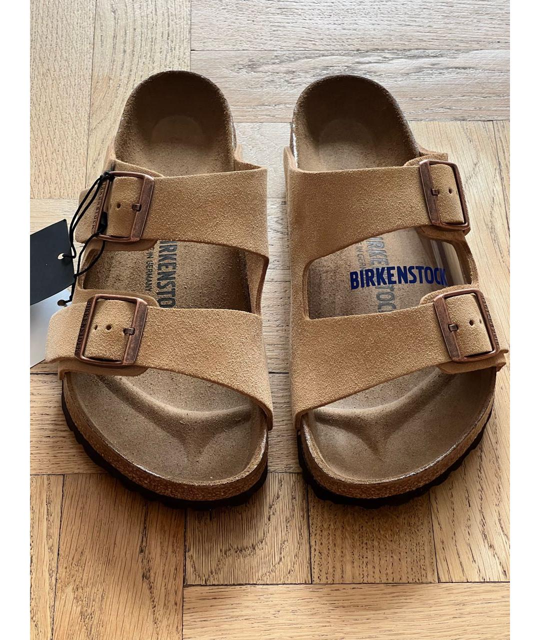 BIRKENSTOCK Бежевые замшевые сандалии, фото 2
