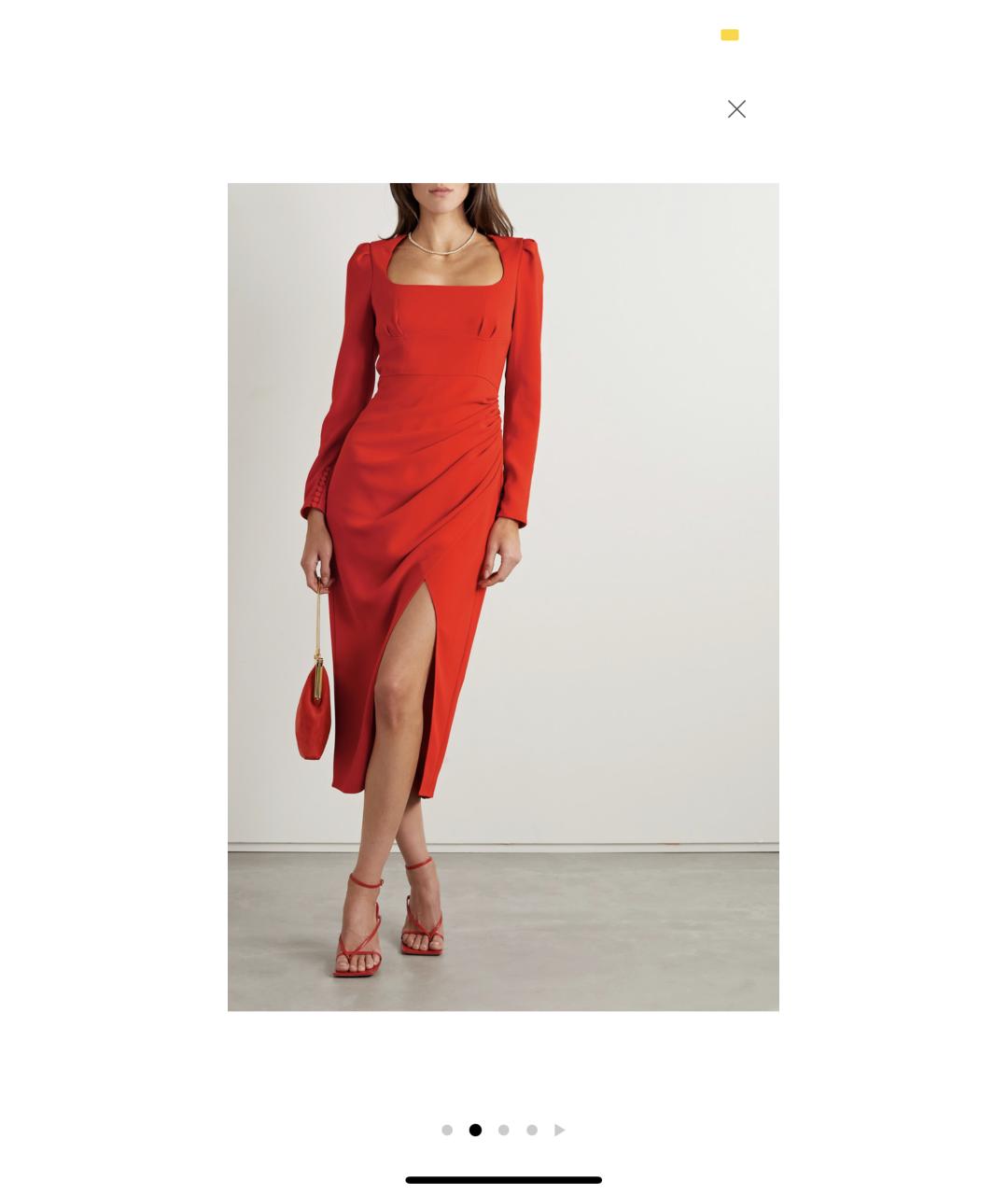 SELF-PORTRAIT Красное креповое коктейльное платье, фото 2