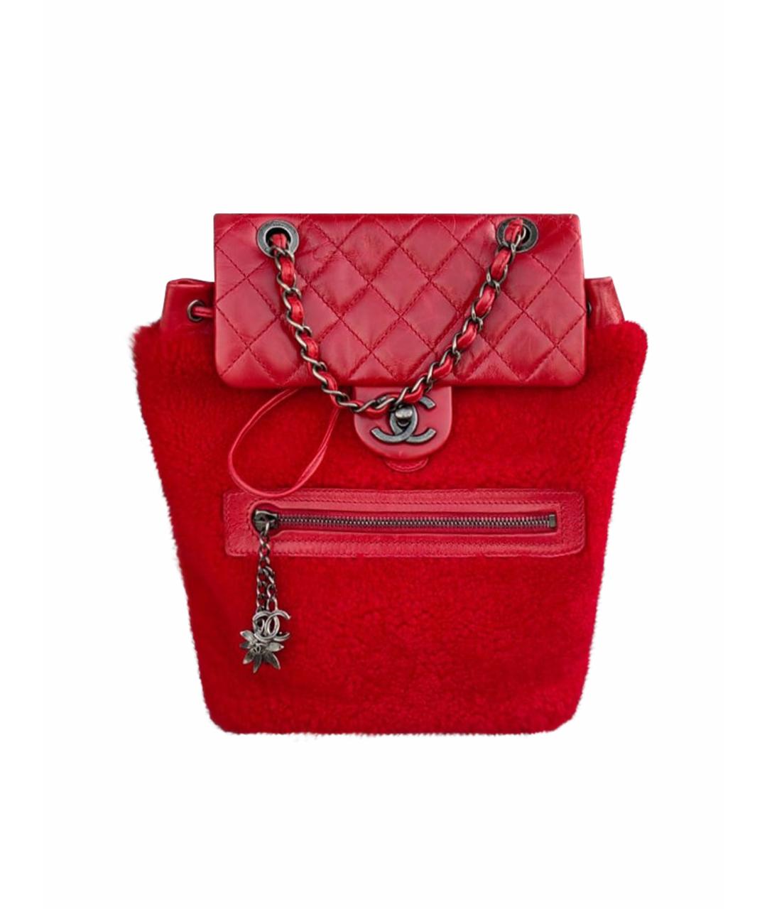 CHANEL Красный рюкзак, фото 1