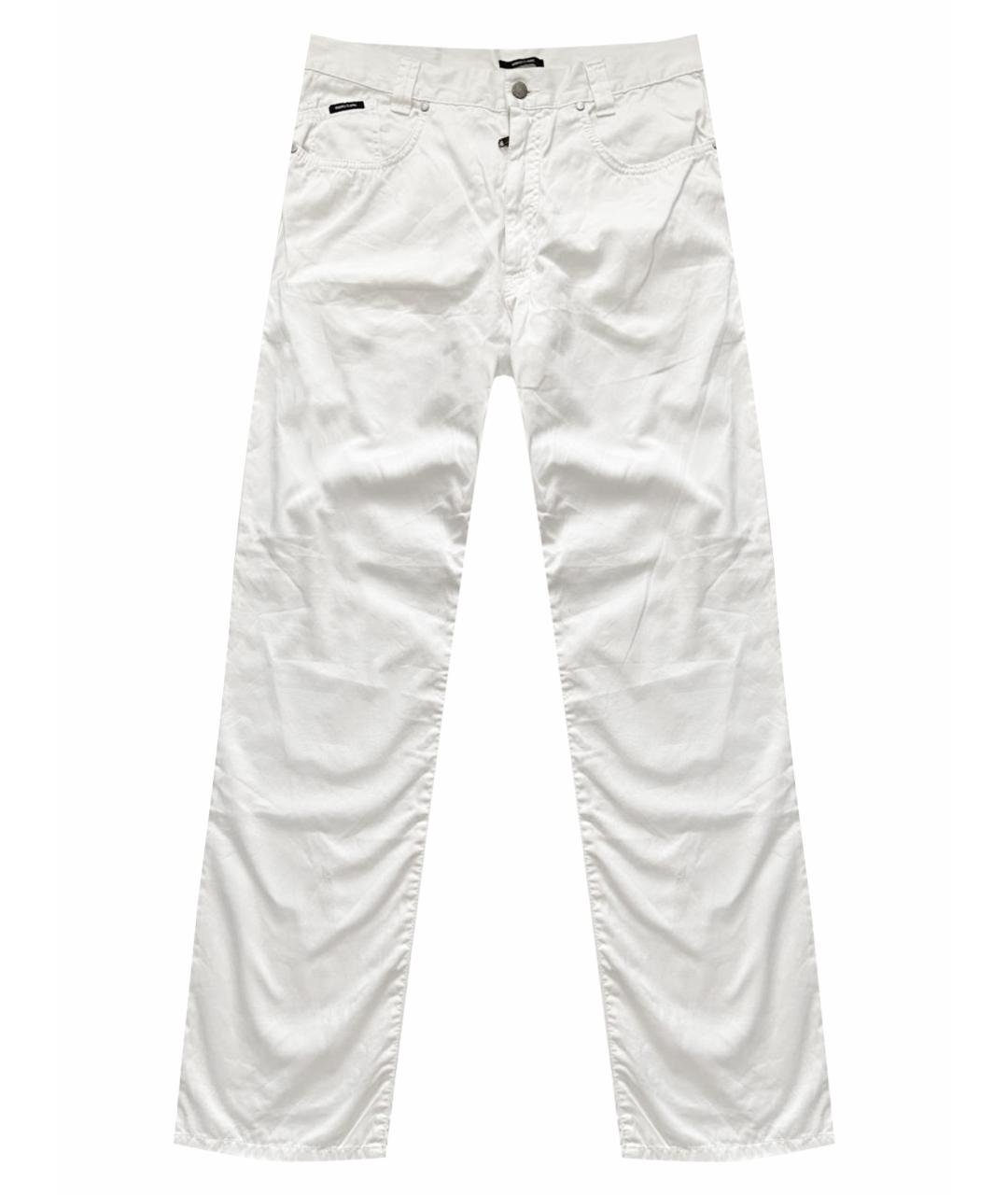 VERSACE Белые хлопковые классические брюки, фото 1