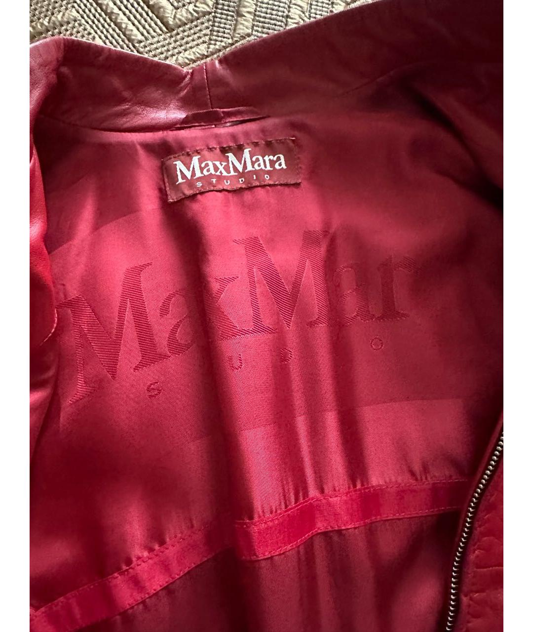 MAX MARA STUDIO Красная кожаная куртка, фото 3