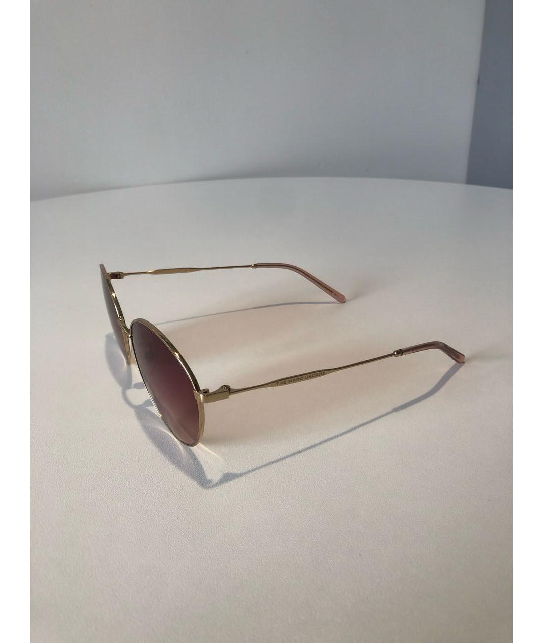 MARC JACOBS Золотые металлические солнцезащитные очки, фото 2