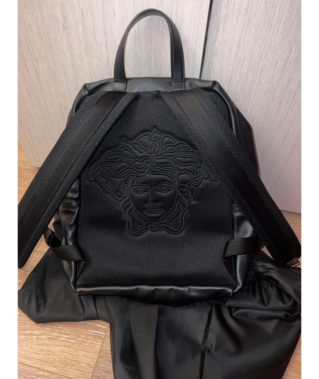 VERSACE Черный кожаный рюкзак, фото 3