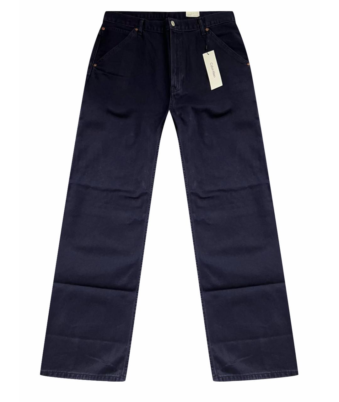 CALVIN KLEIN Фиолетовые хлопковые прямые джинсы, фото 1