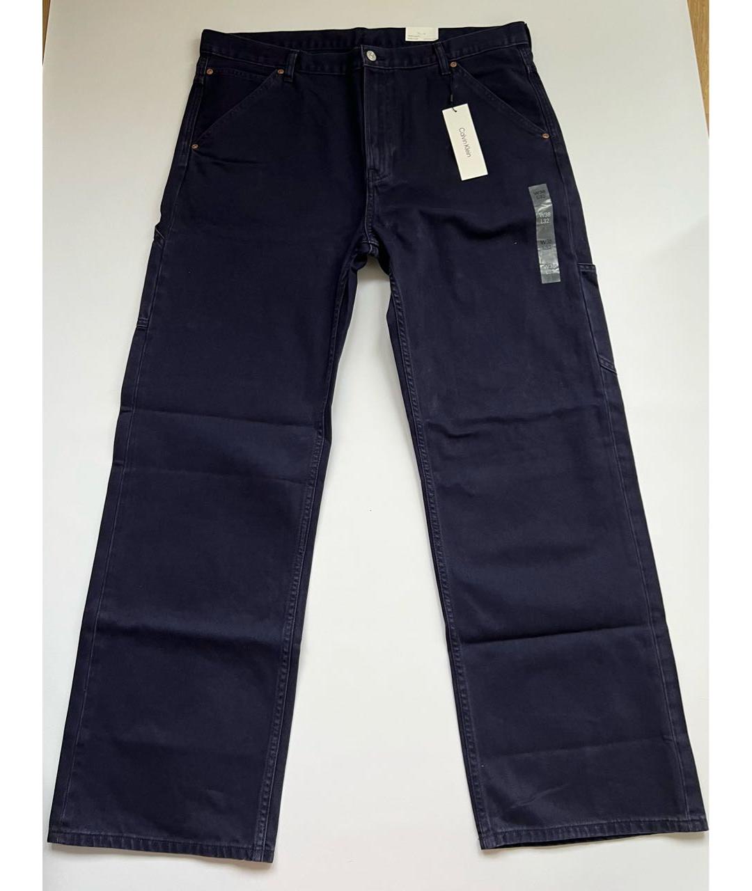CALVIN KLEIN Фиолетовые хлопковые прямые джинсы, фото 6