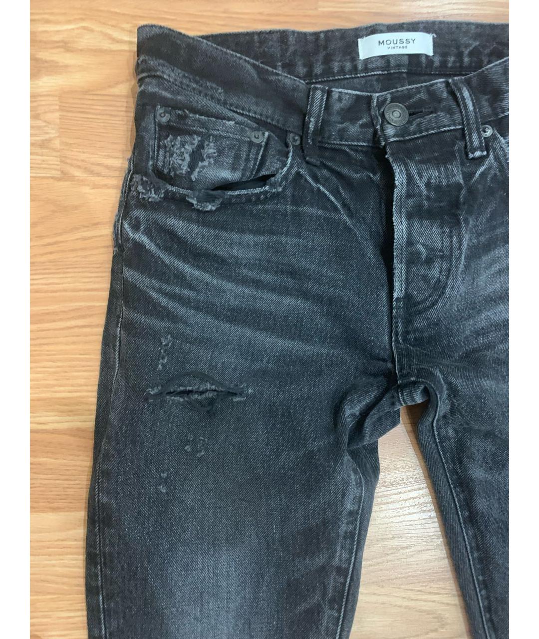 MOUSSY Антрацитовые прямые джинсы, фото 3