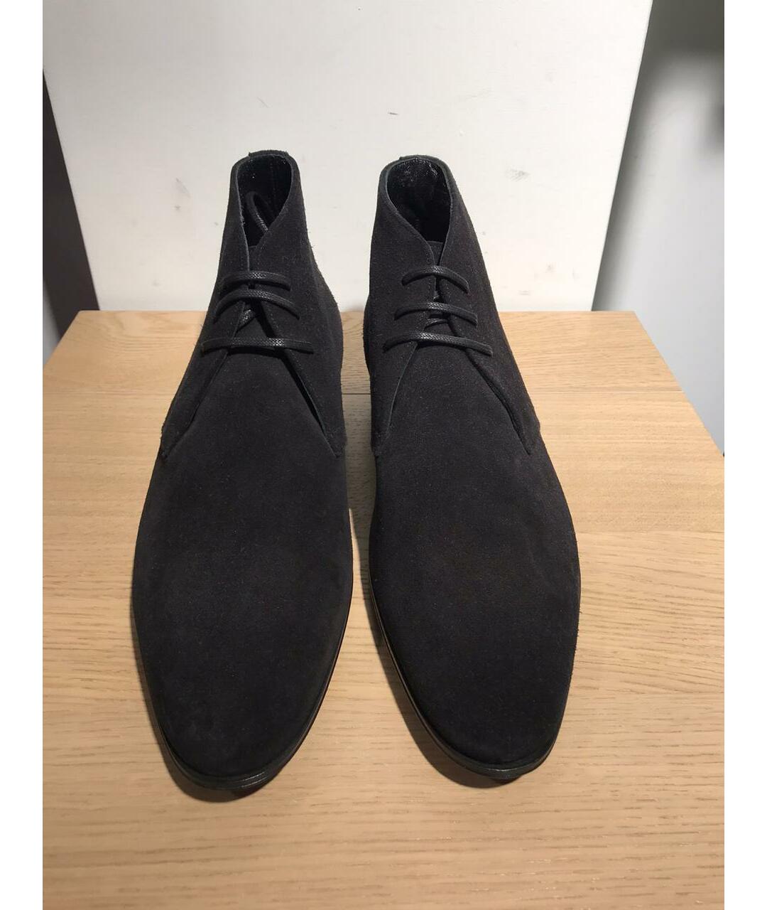 SAINT LAURENT Черные замшевые низкие ботинки, фото 3