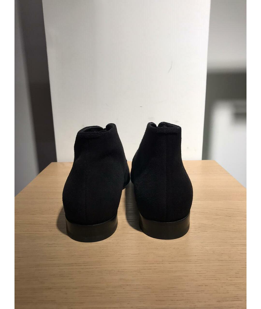 SAINT LAURENT Черные замшевые низкие ботинки, фото 4