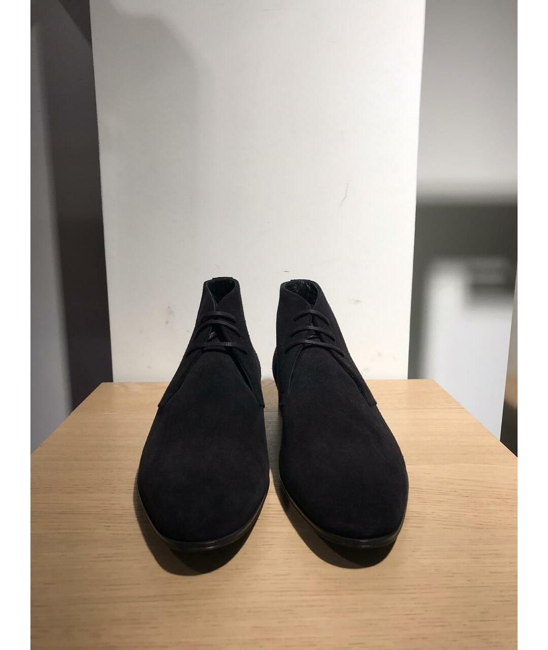 SAINT LAURENT Черные замшевые низкие ботинки, фото 2