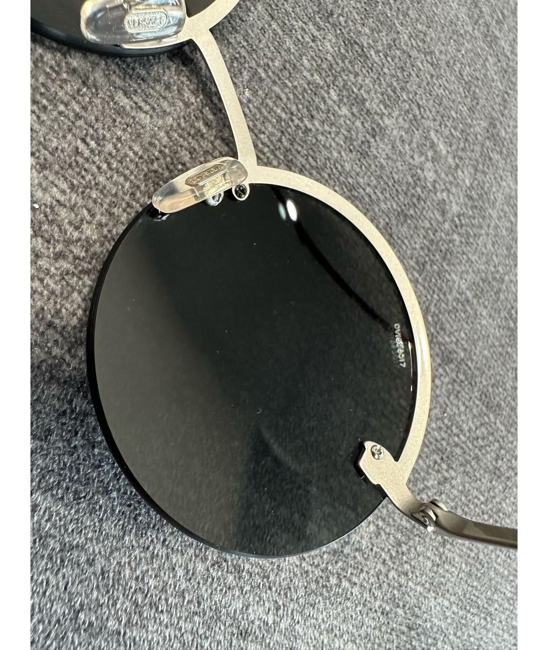 VERSACE Черные металлические солнцезащитные очки, фото 6