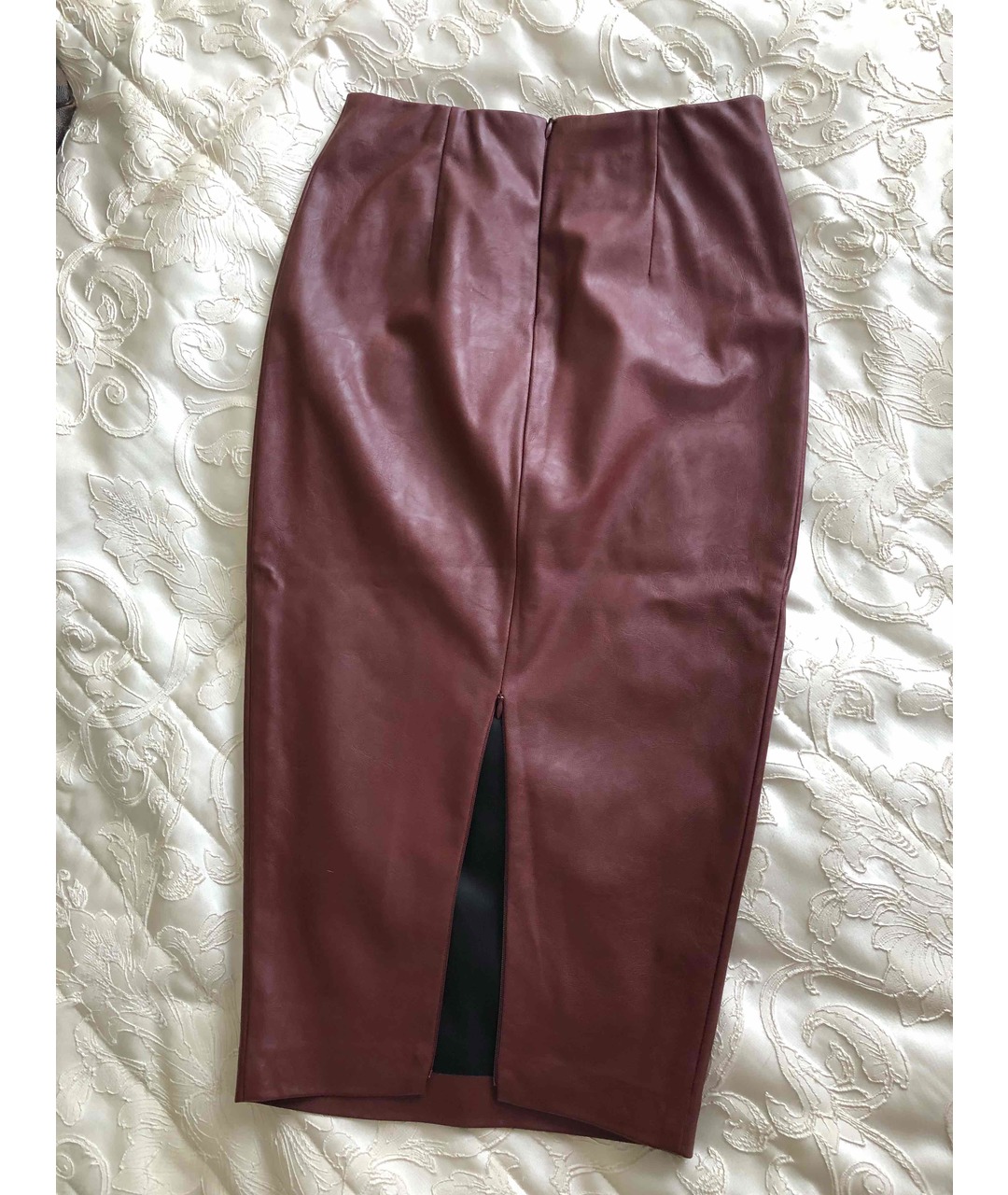 PINKO Бордовая полиэстеровая юбка миди, фото 2