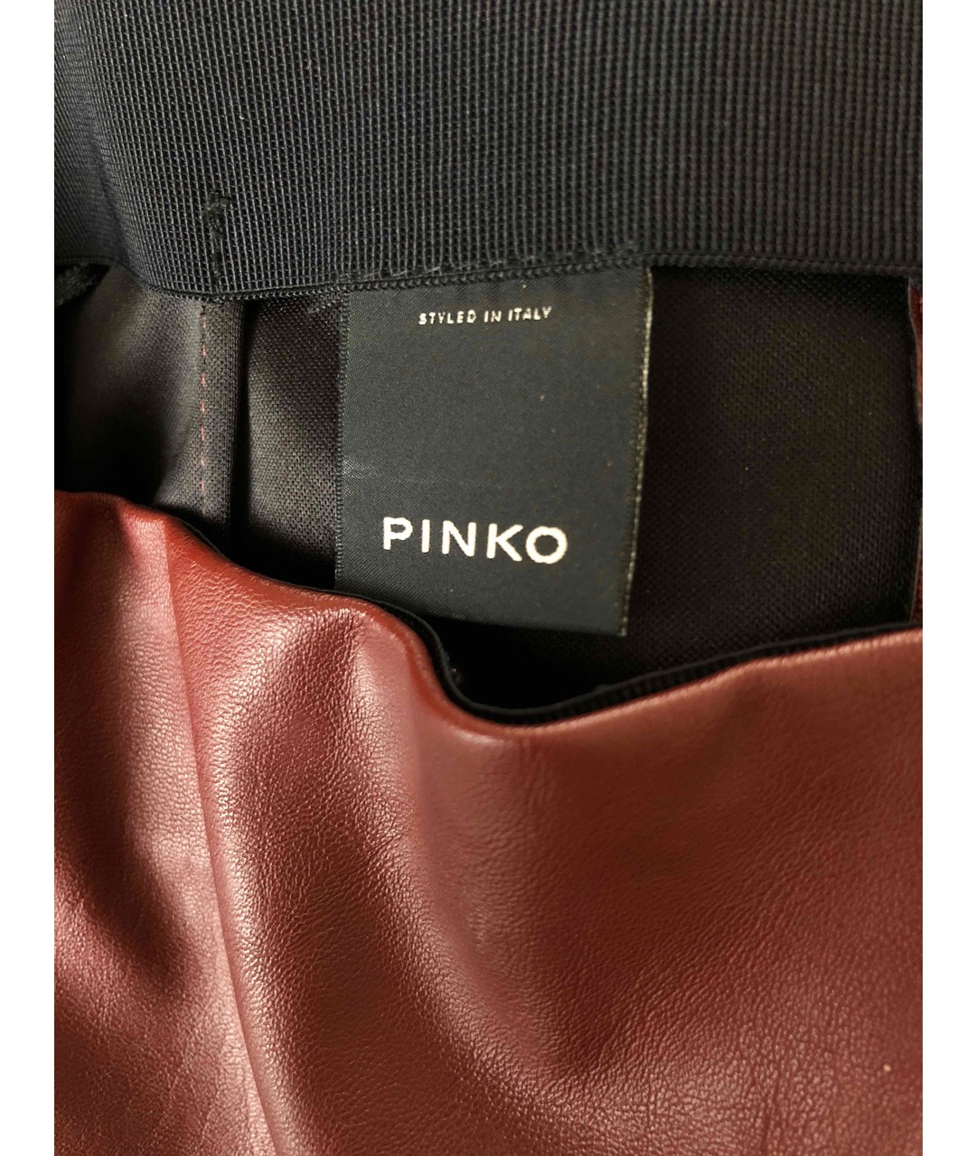 PINKO Бордовая полиэстеровая юбка миди, фото 3