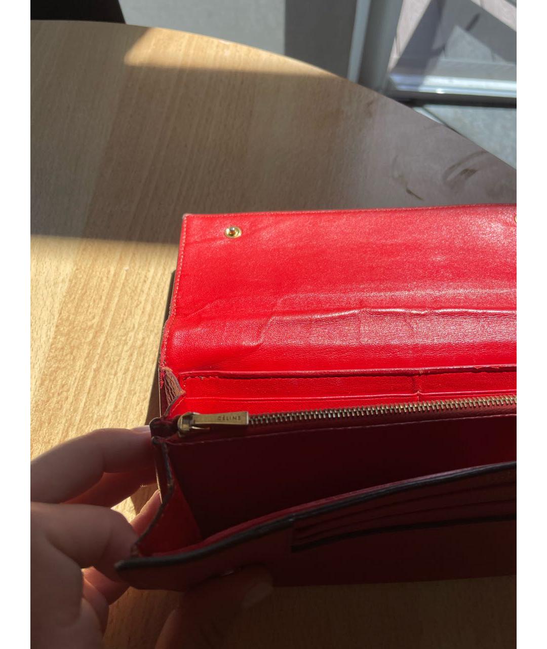 CELINE Красный кожаный кошелек, фото 5