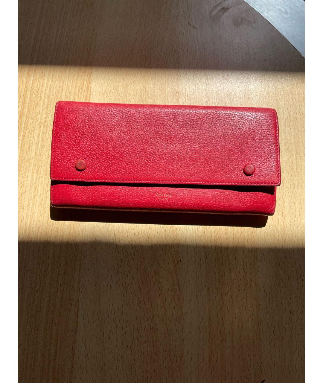 CELINE Красный кожаный кошелек, фото 6