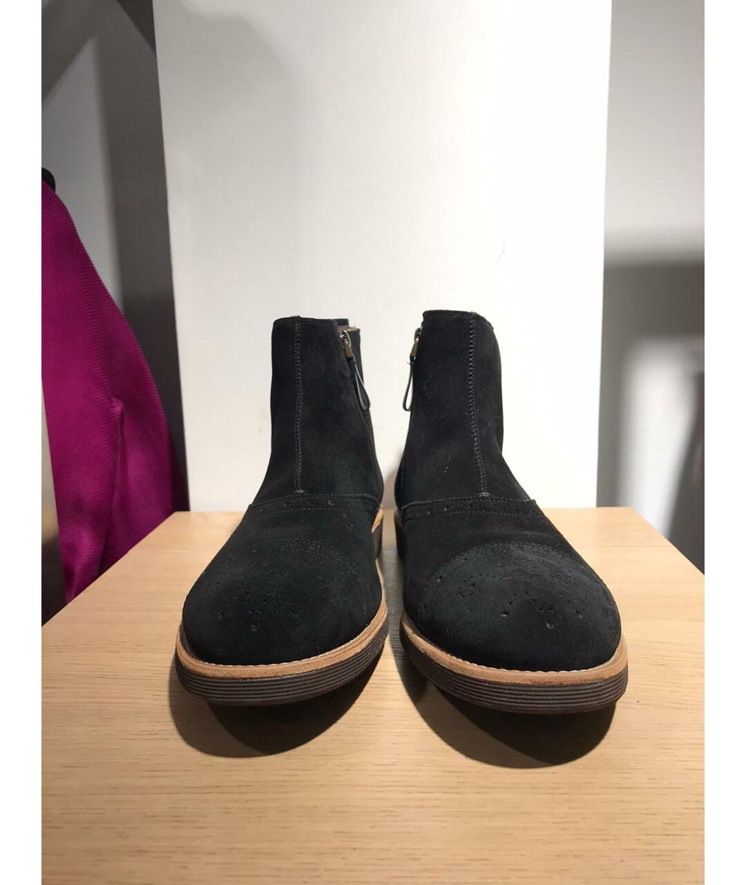 SERGIO ROSSI Черные замшевые высокие ботинки, фото 2
