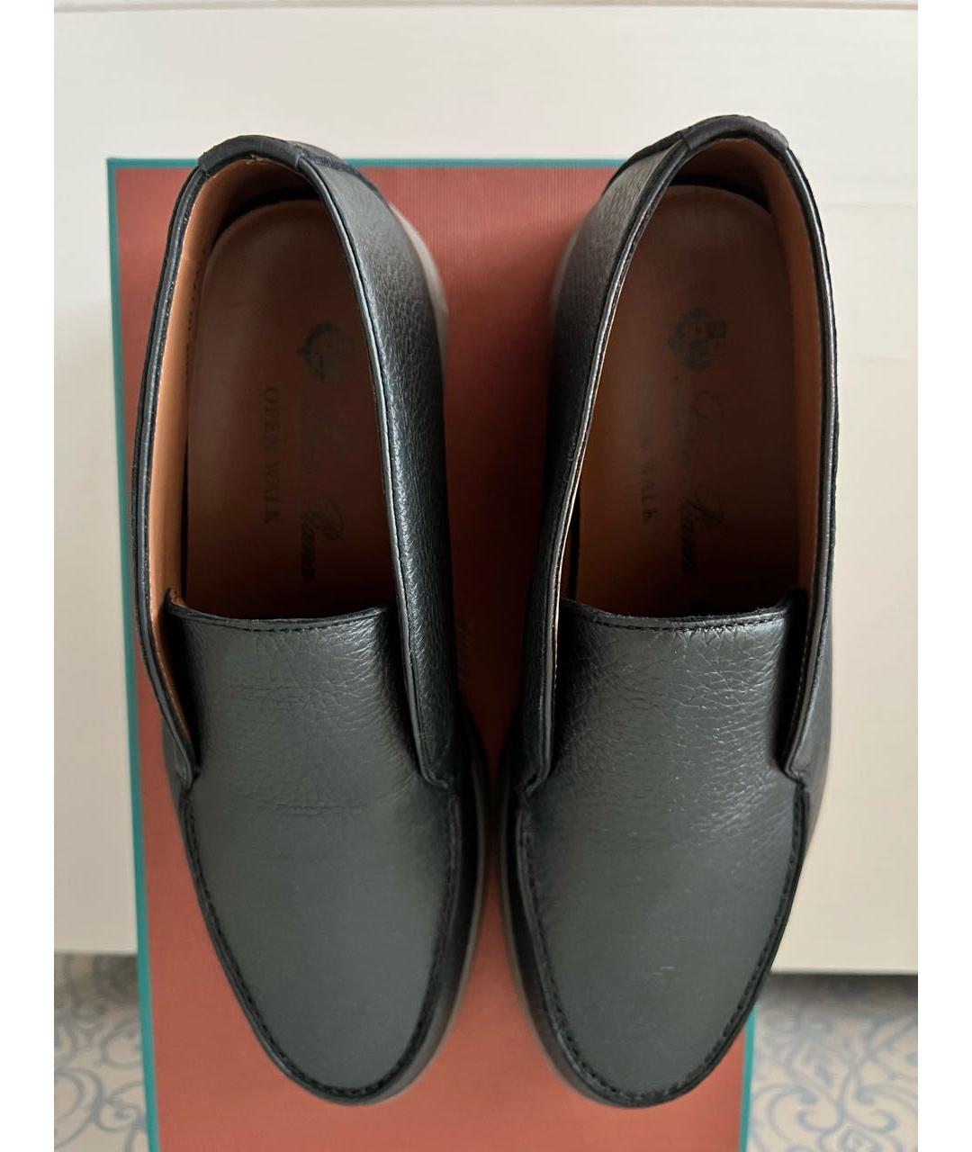 LORO PIANA Черные кожаные ботинки, фото 6