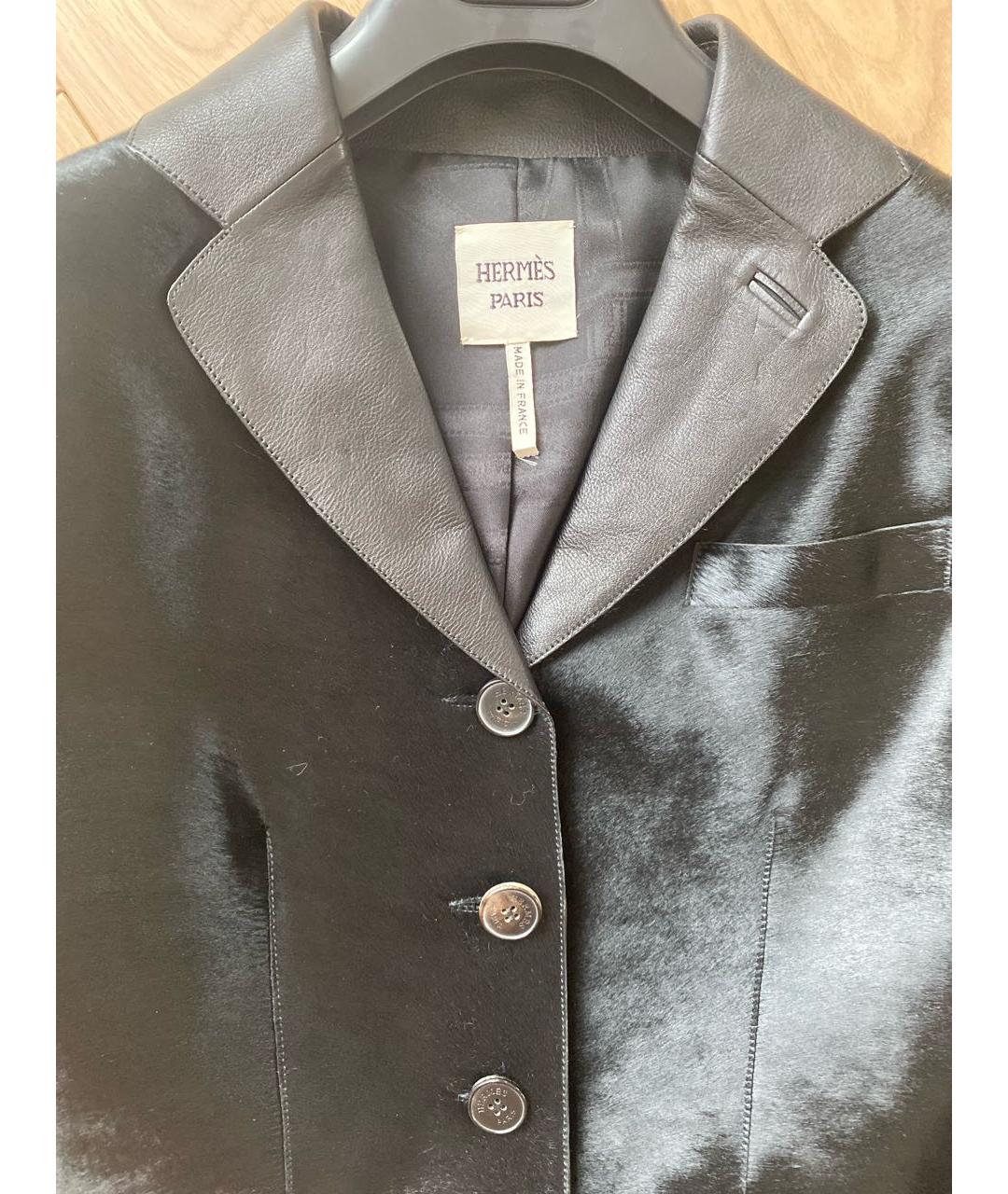 HERMES PRE-OWNED Черный жакет/пиджак из экзотической кожи, фото 4