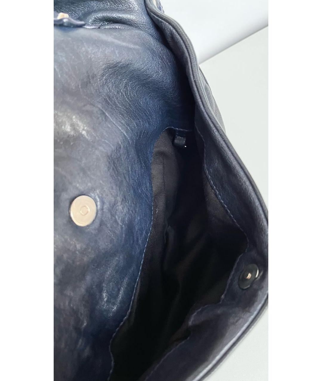 BALENCIAGA Темно-синяя кожаная сумка с короткими ручками, фото 6