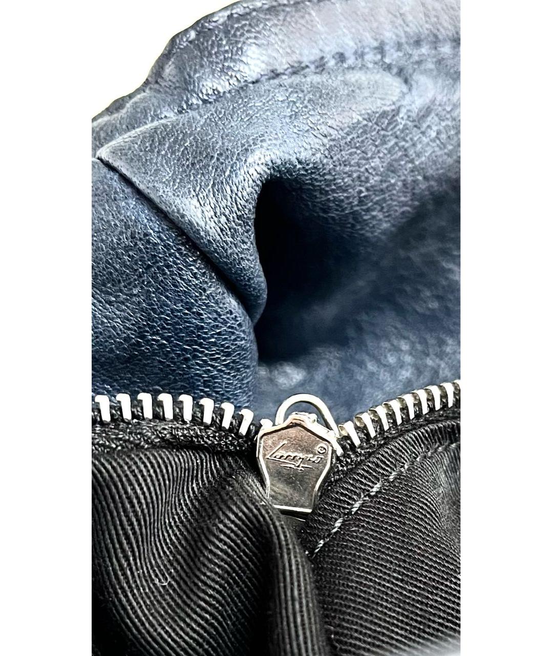 BALENCIAGA Темно-синяя кожаная сумка с короткими ручками, фото 8