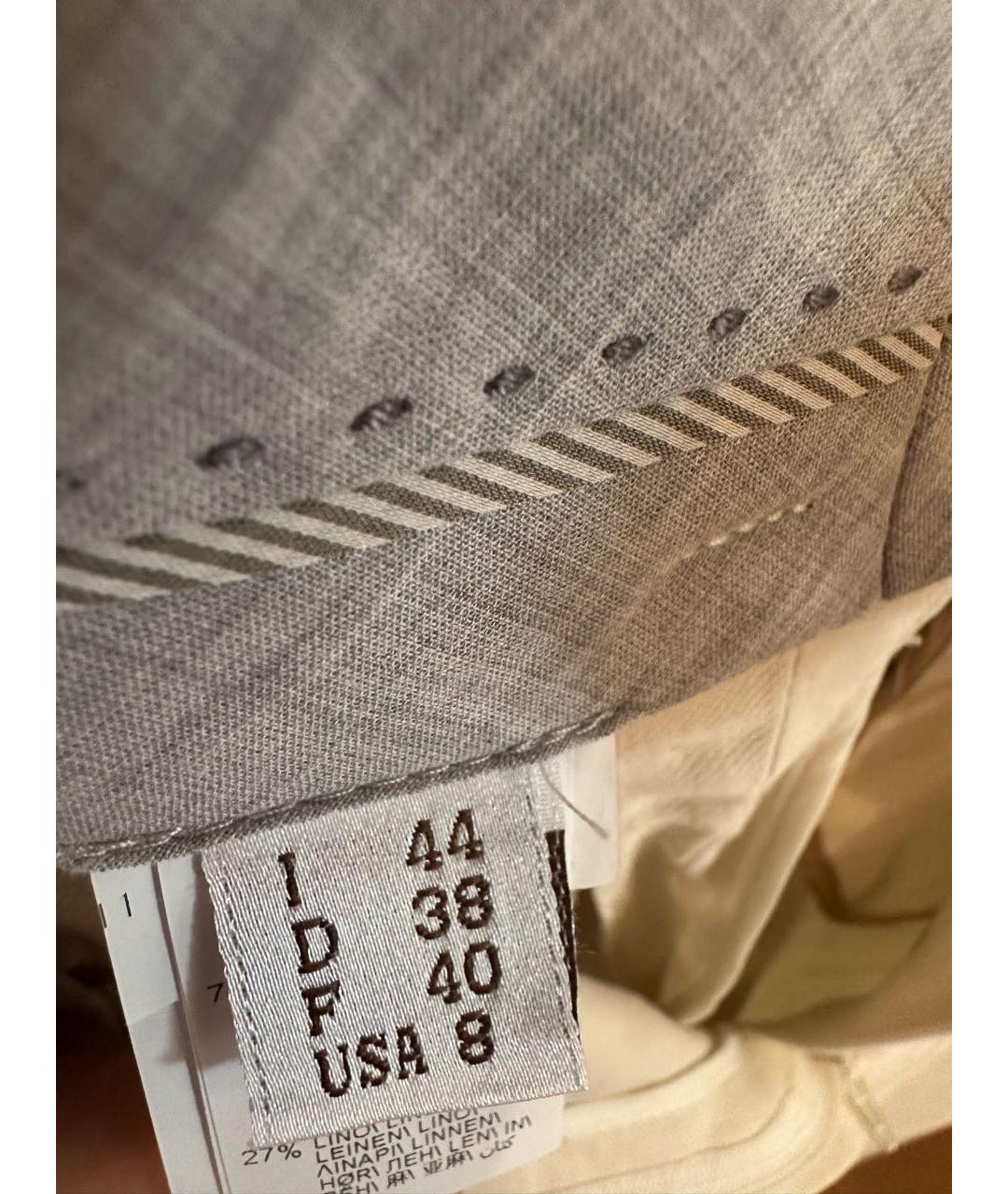 BRUNELLO CUCINELLI Бежевые льняные брюки широкие, фото 4