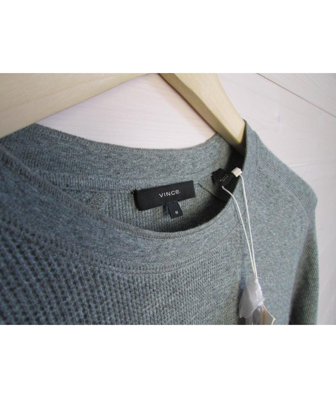 VINCE Серый хлопковый джемпер / свитер, фото 2