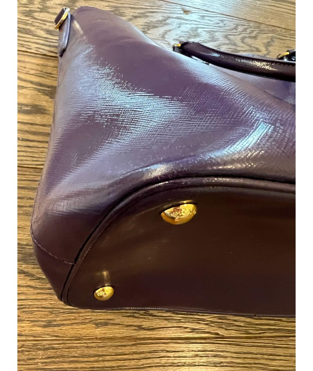 PRADA Фиолетовая кожаная сумка с короткими ручками, фото 7