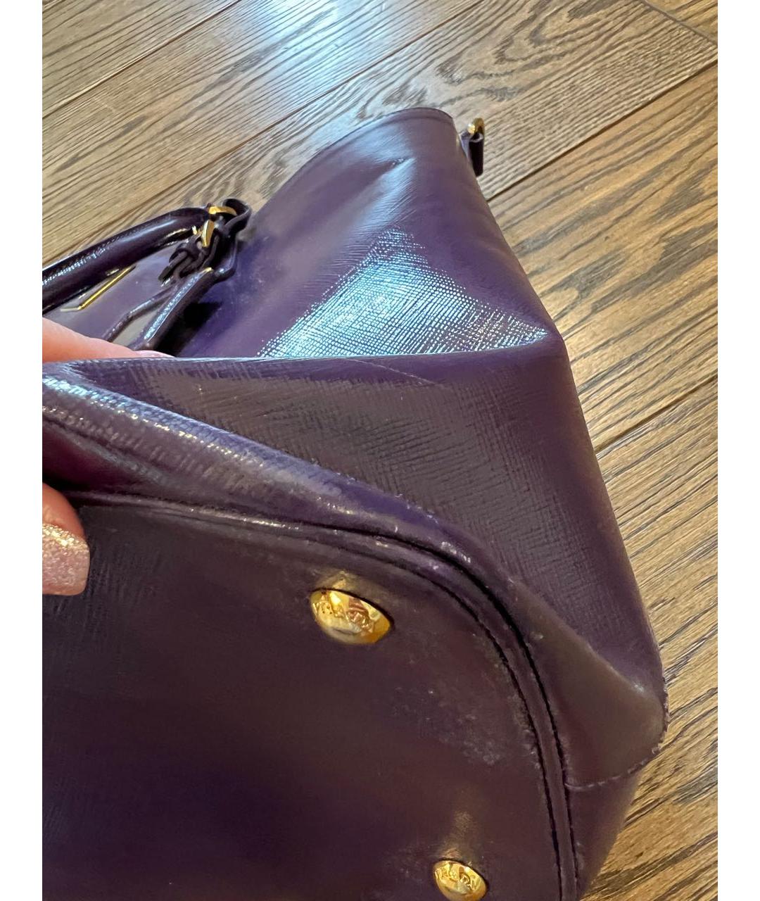 PRADA Фиолетовая кожаная сумка с короткими ручками, фото 8