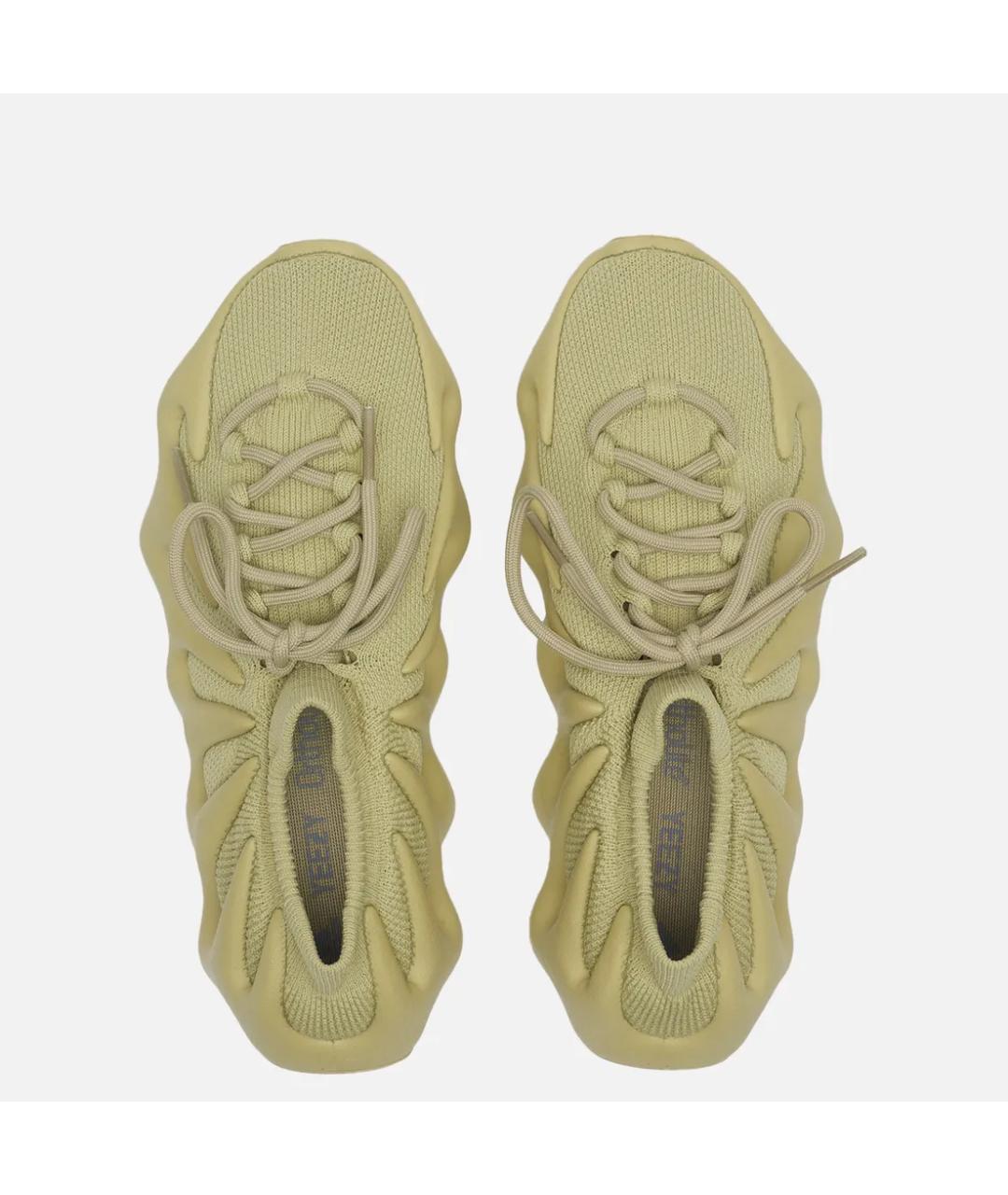 ADIDAS YEEZY Хаки текстильные кроссовки, фото 3