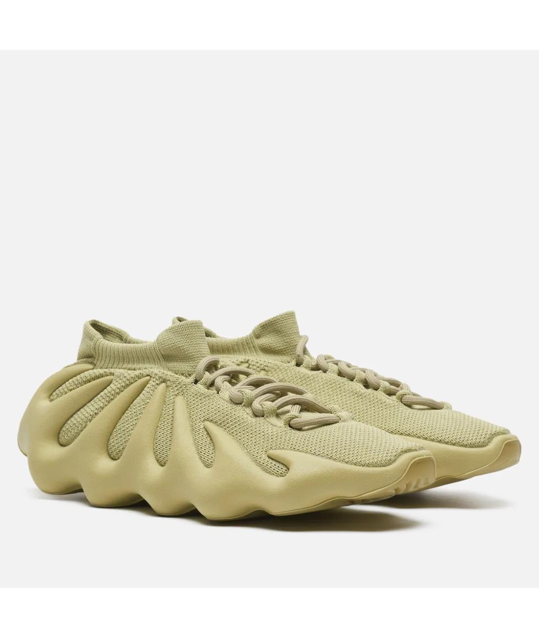 ADIDAS YEEZY Хаки текстильные низкие кроссовки / кеды, фото 2