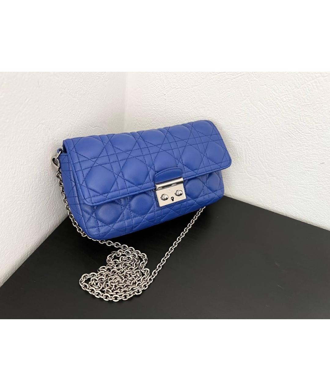 CHRISTIAN DIOR Синяя кожаная сумка через плечо, фото 2