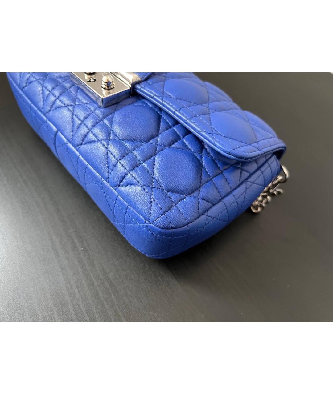 CHRISTIAN DIOR Синяя кожаная сумка через плечо, фото 7