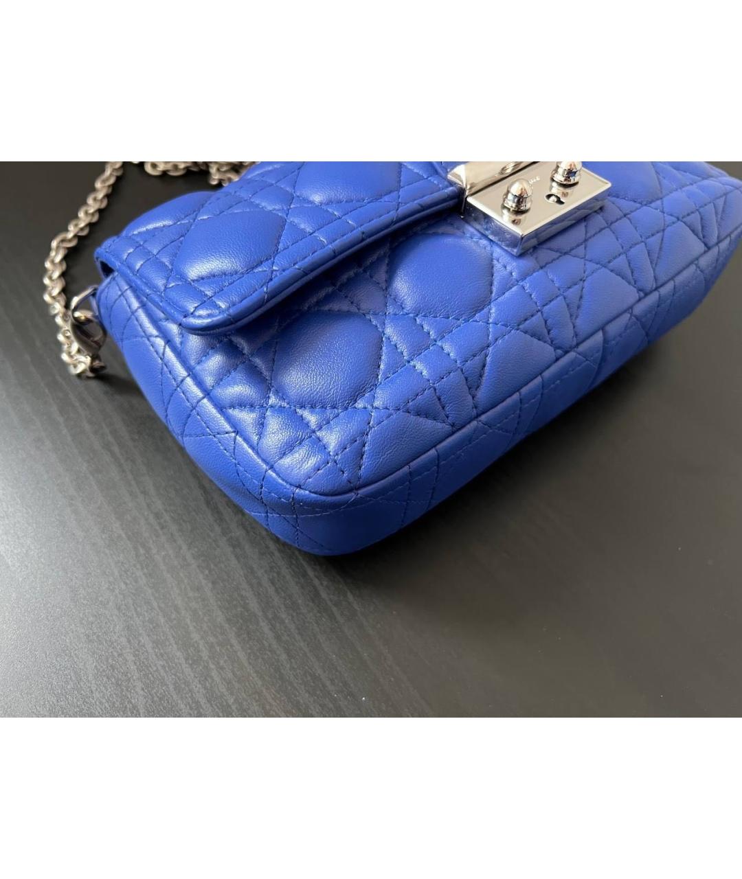 CHRISTIAN DIOR Синяя кожаная сумка через плечо, фото 6