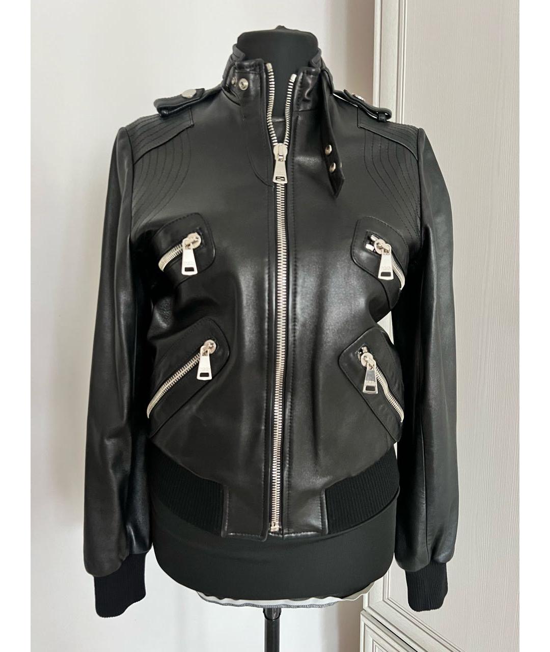 DOLCE&GABBANA Черная кожаная куртка, фото 2