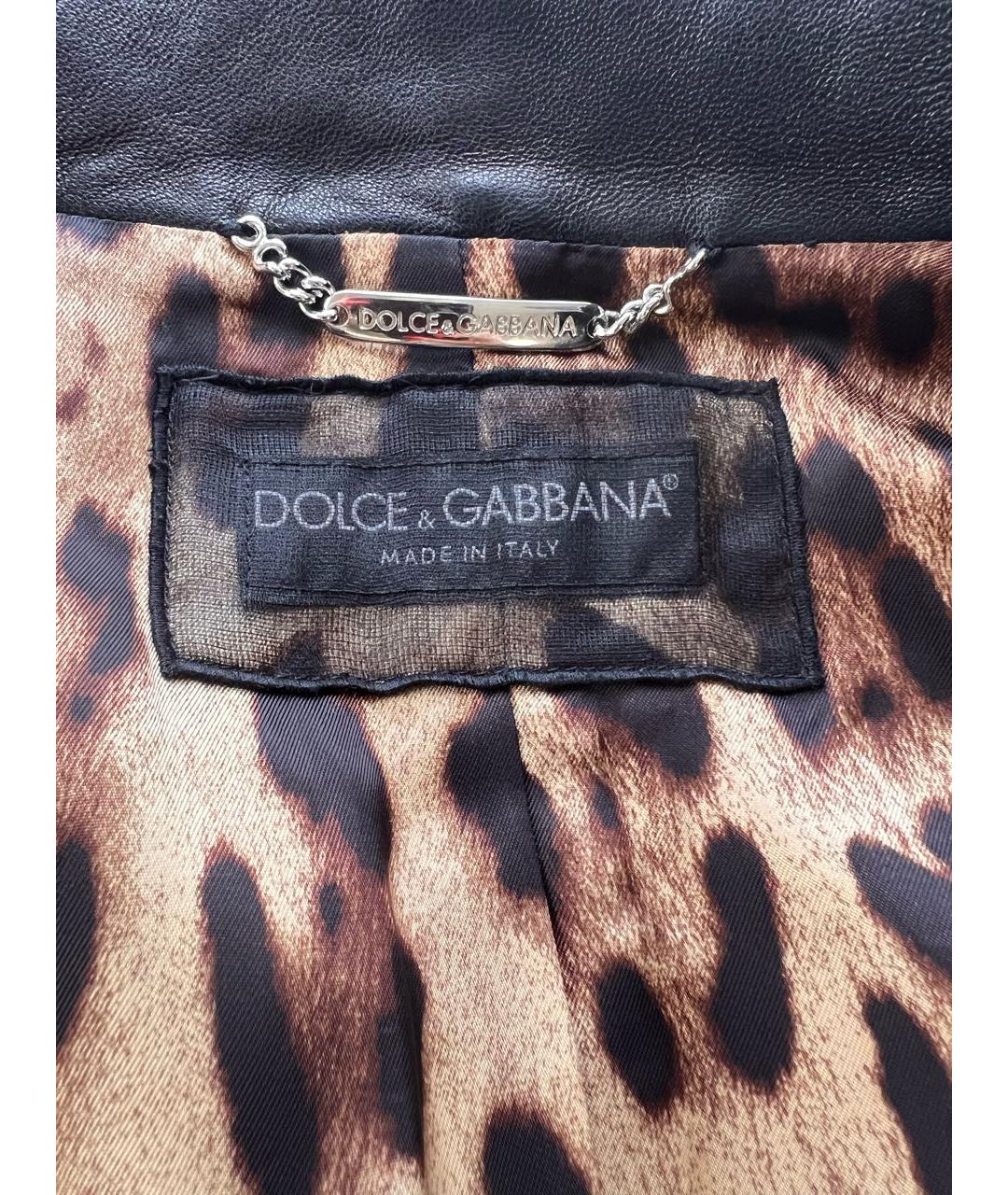 DOLCE&GABBANA Черная кожаная куртка, фото 6