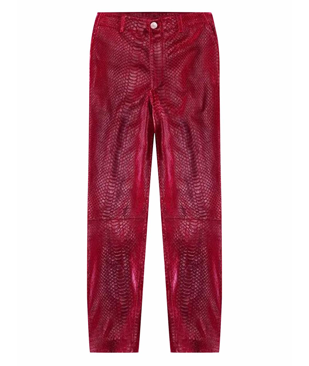GIAMBATTISTA VALLI Красные кожаные прямые брюки, фото 1
