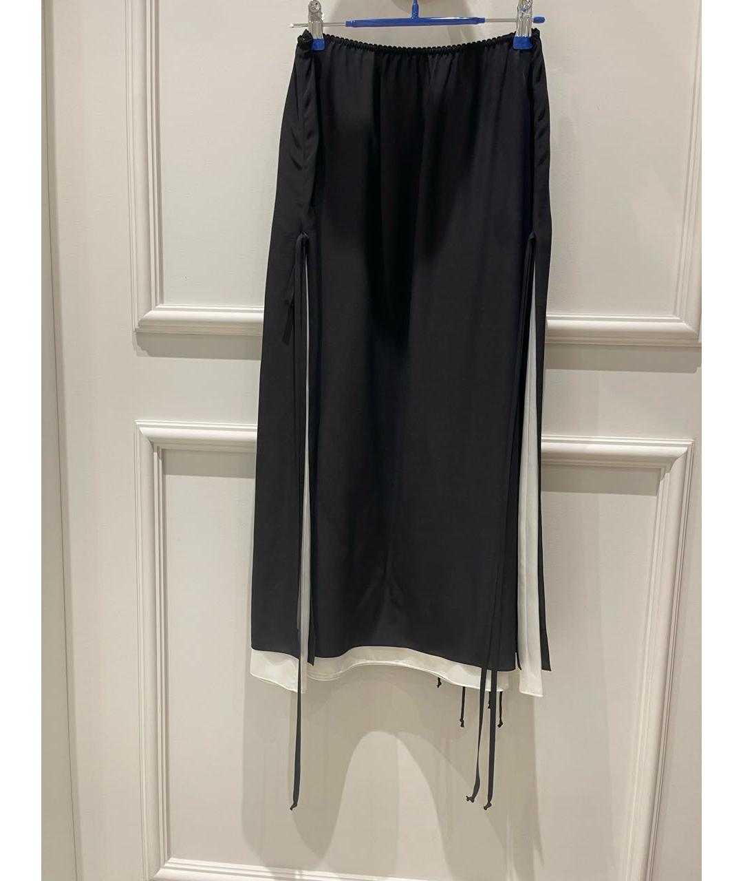 BOHEMIQUE Черная шелковая юбка миди, фото 2