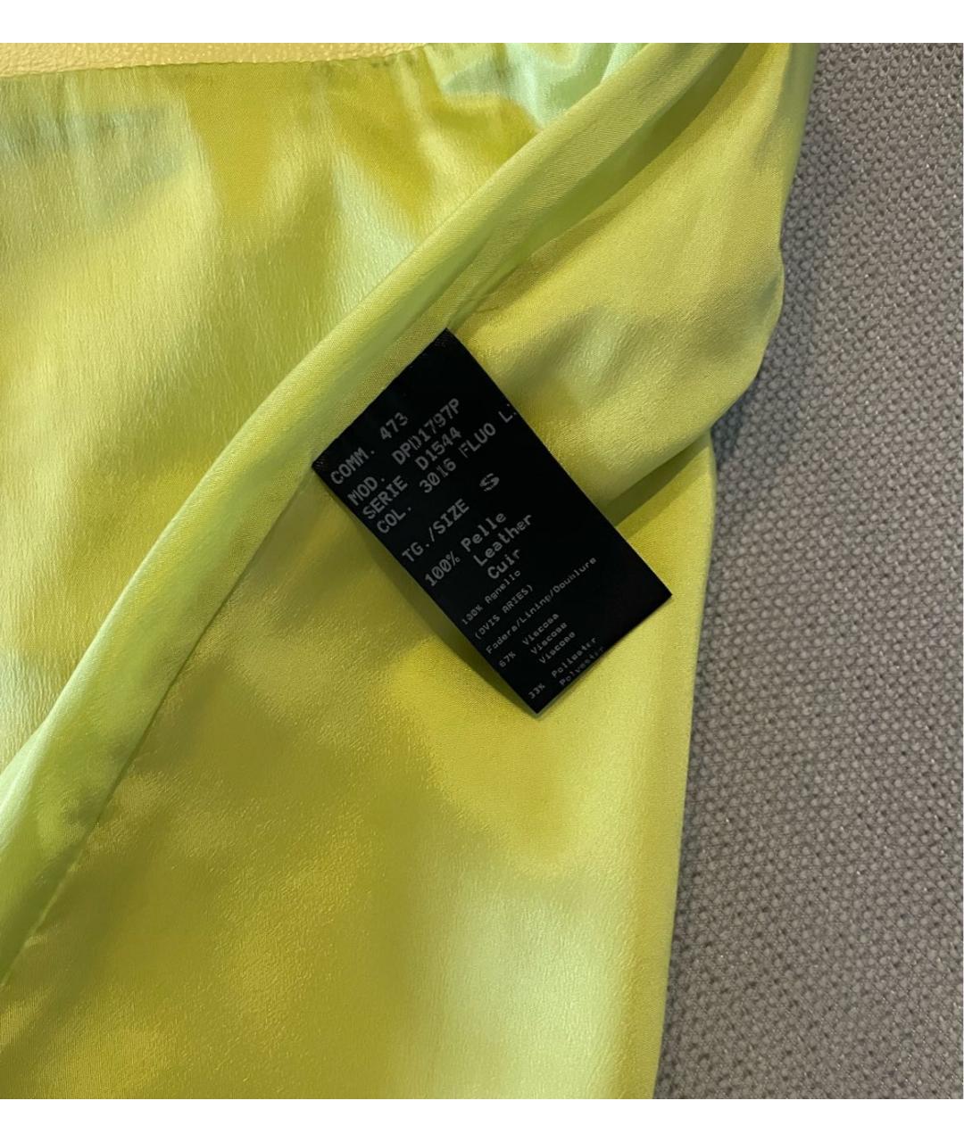 DROME Желтая кожаная юбка мини, фото 6