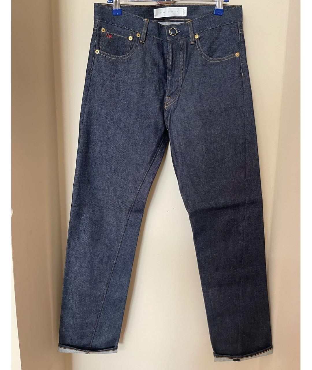 VICTORIA BECKHAM Темно-синие хлопковые прямые джинсы, фото 6