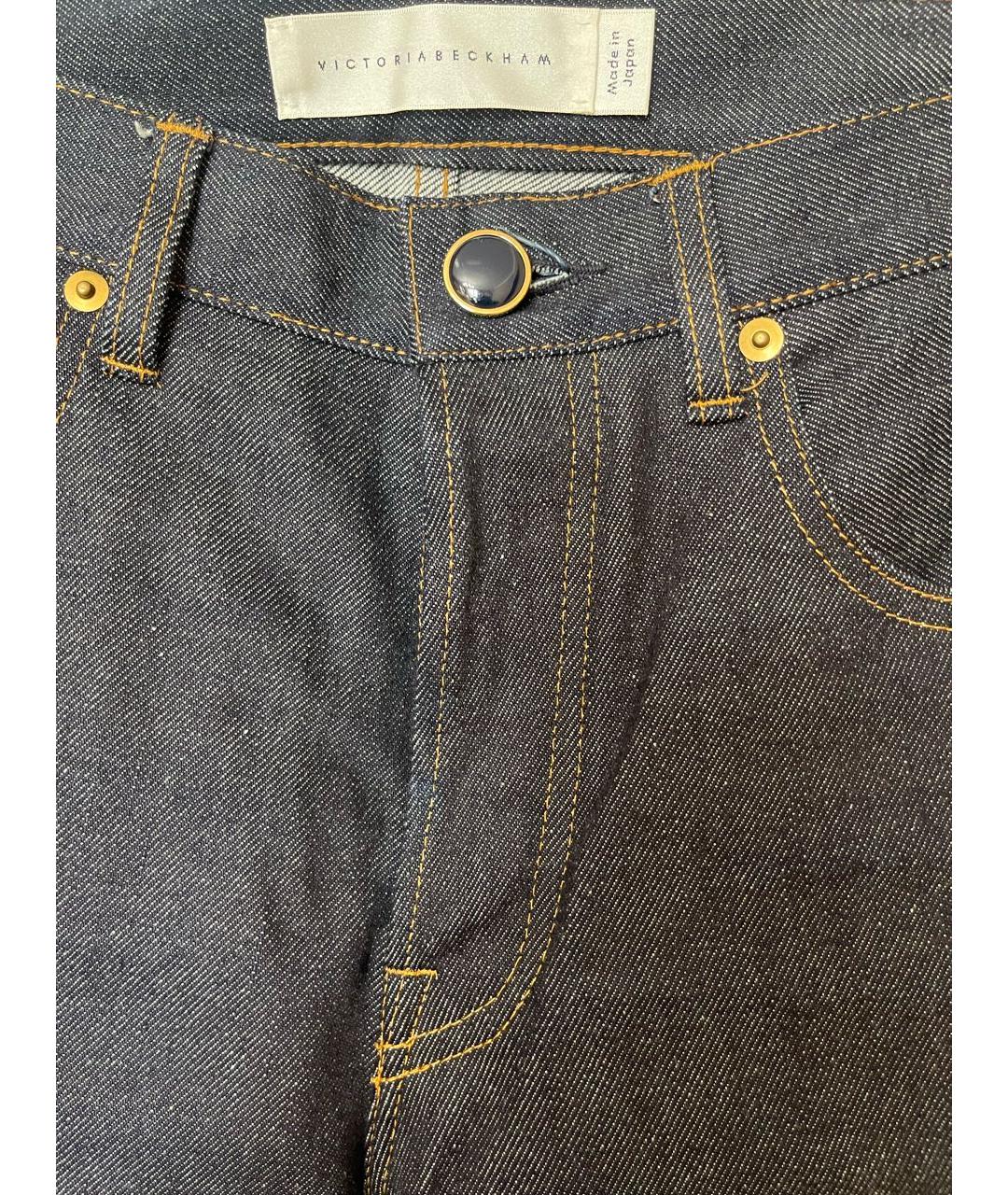 VICTORIA BECKHAM Темно-синие хлопковые прямые джинсы, фото 4
