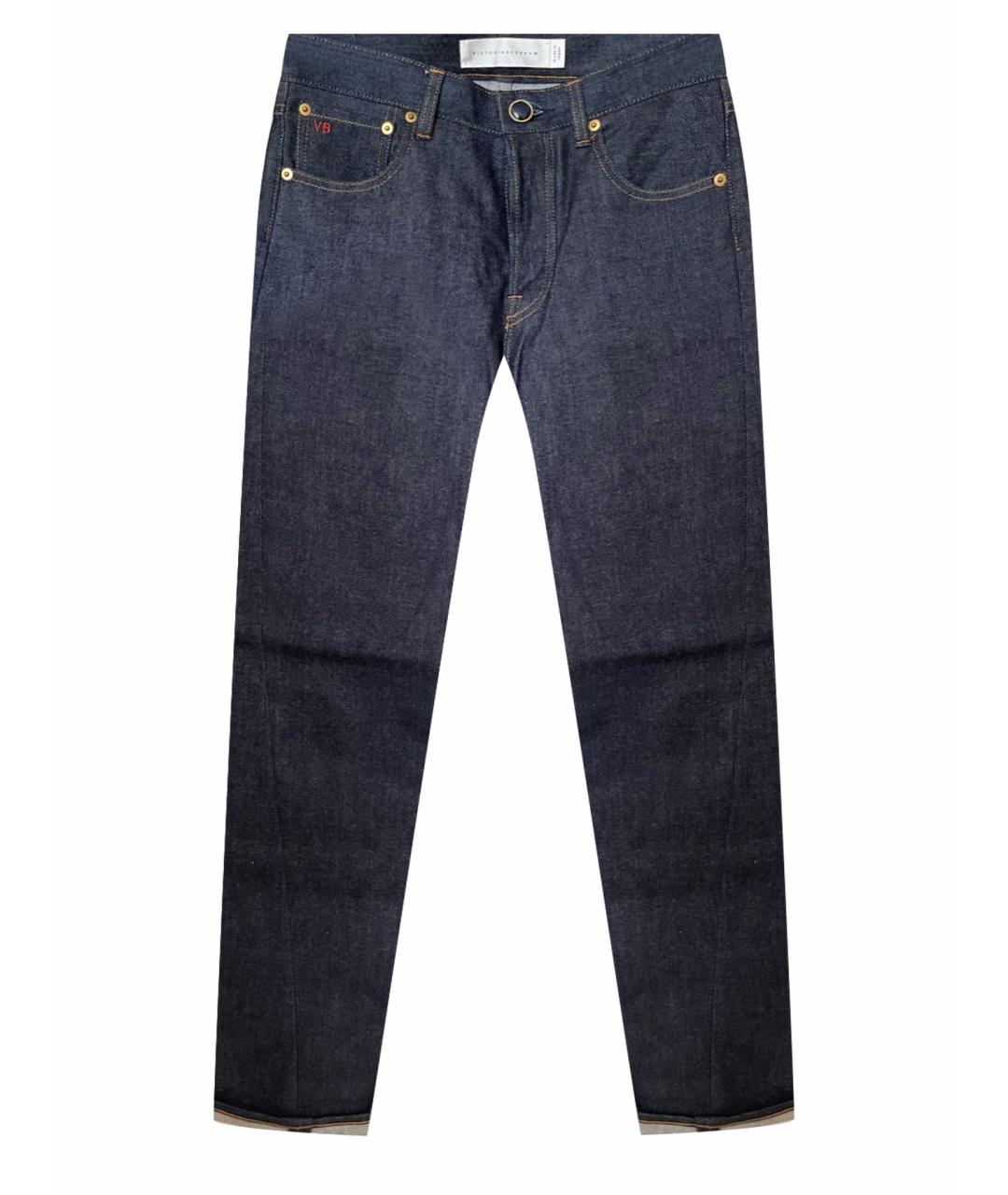 VICTORIA BECKHAM Темно-синие хлопковые прямые джинсы, фото 1