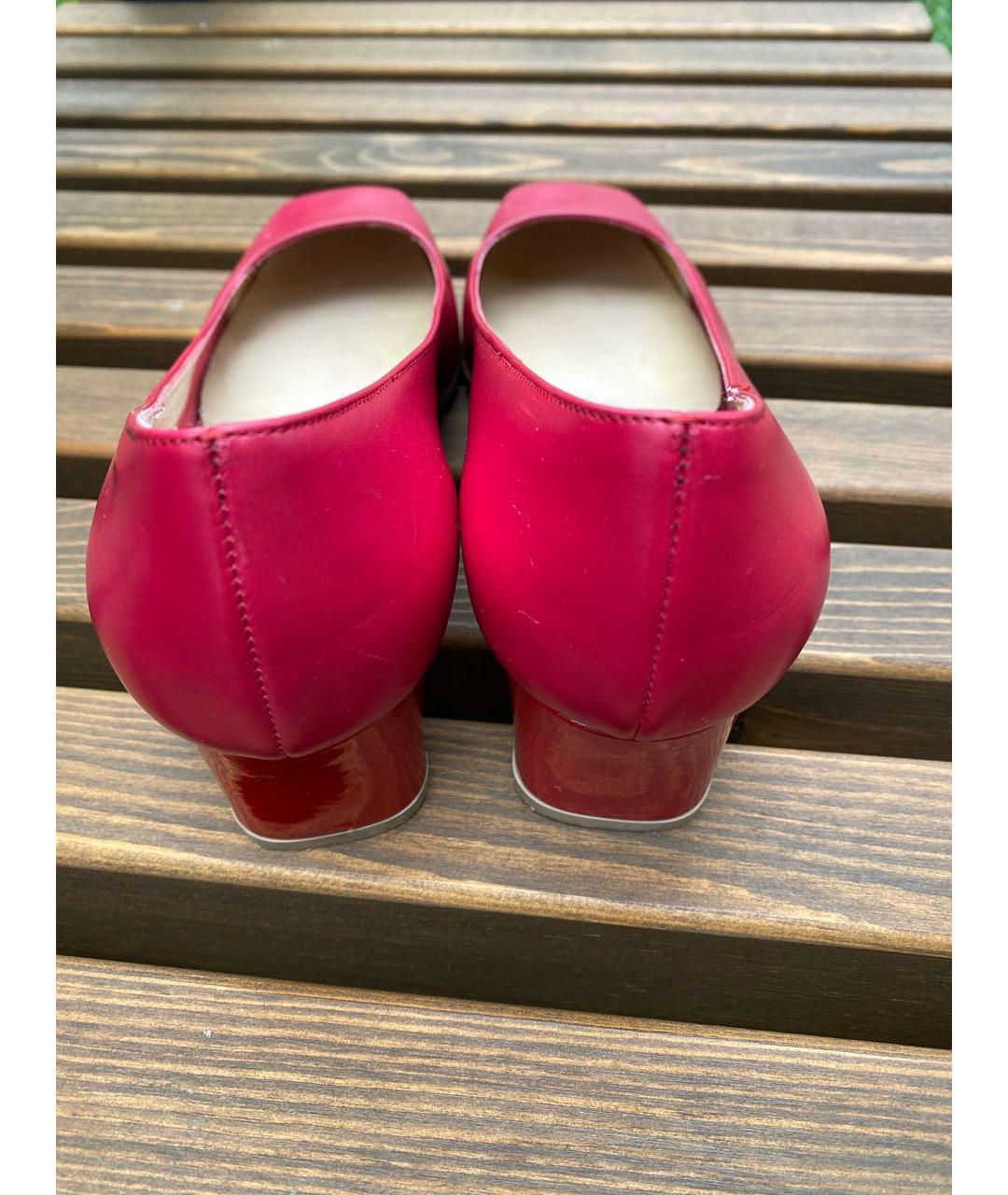 SALVATORE FERRAGAMO Красные кожаные туфли, фото 4