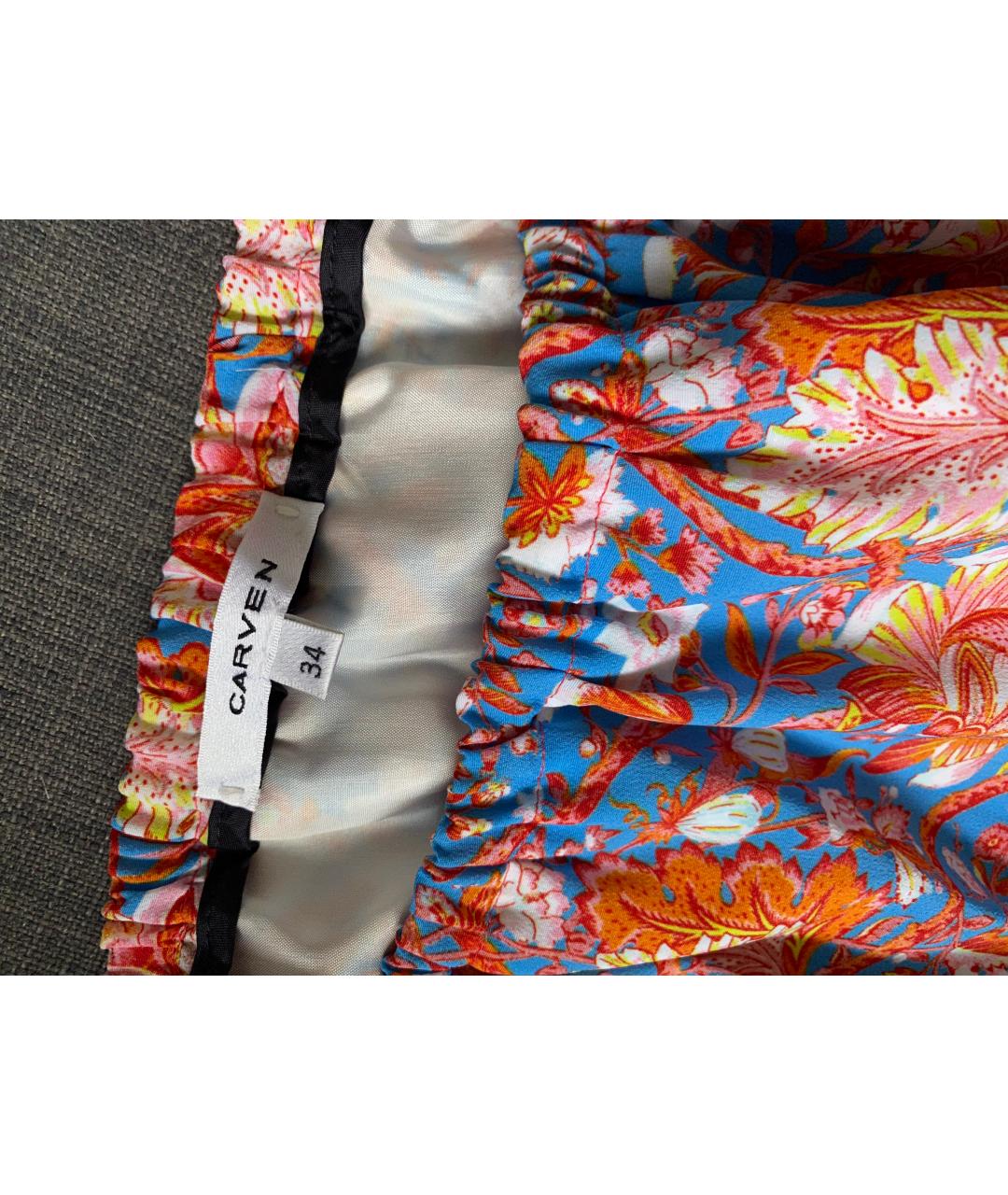CARVEN Мульти полиэстеровая юбка мини, фото 3