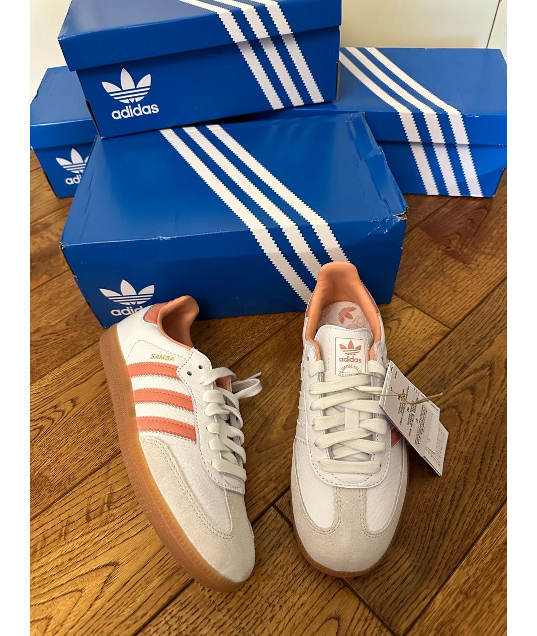 ADIDAS Бежевые кожаные кеды, фото 7