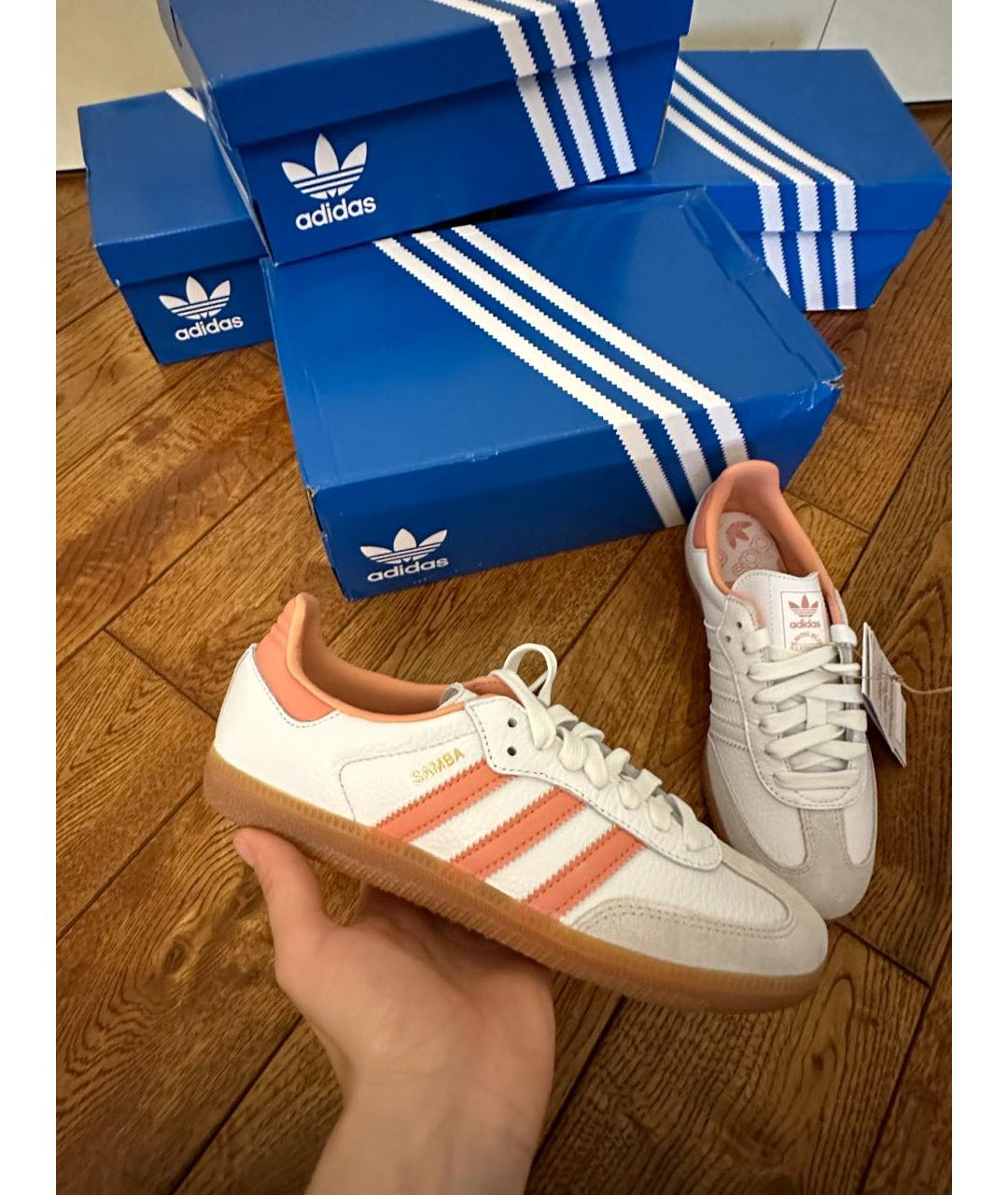 ADIDAS Бежевые кожаные кеды, фото 9