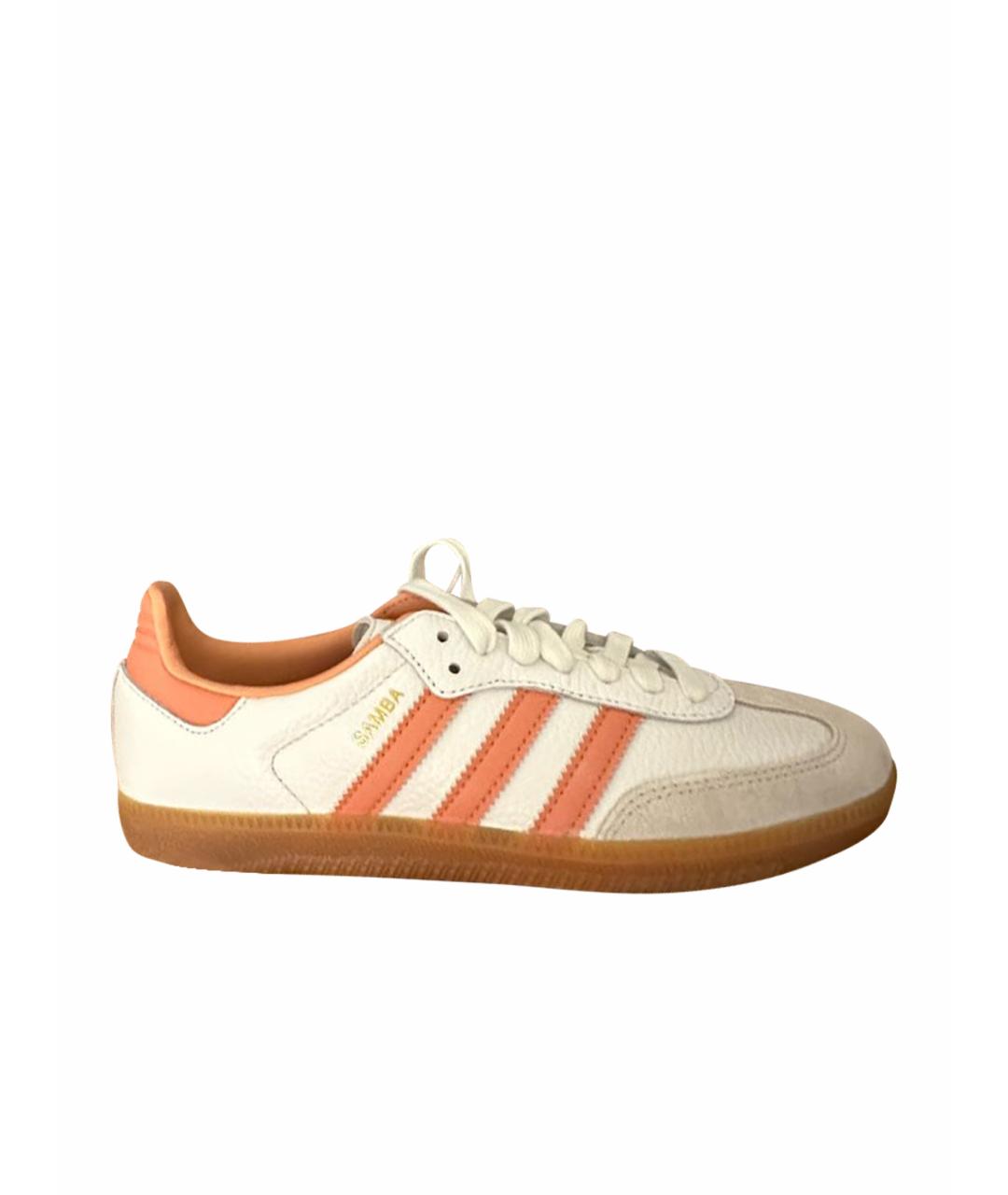 ADIDAS Бежевые кожаные кеды, фото 1