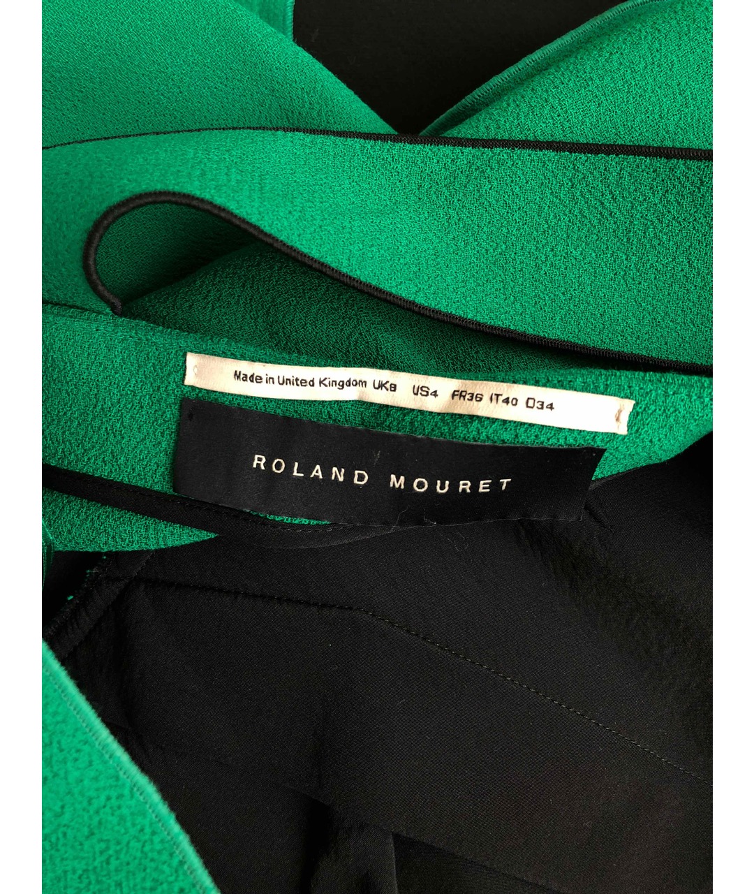 ROLAND MOURET Зеленые шерстяное вечернее платье, фото 3