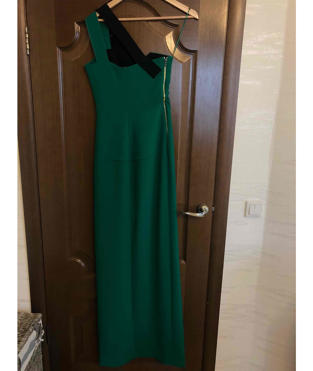 ROLAND MOURET Зеленые шерстяное вечернее платье, фото 2