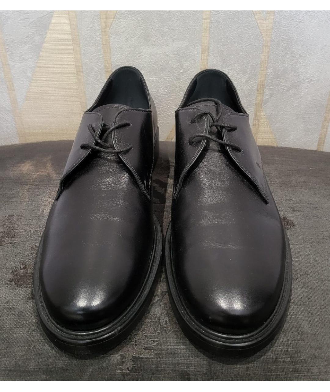 TOD'S Черные кожаные низкие ботинки, фото 2